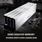 Silicon Power 64GB Zenith 6000 MHz DDR5 Desktop Memory Kit (2 x 32GB, White)