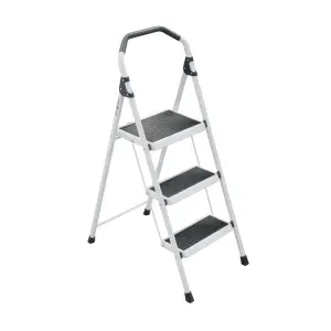 Gorilla Ladders3-Step Steel Lightweight Step Stool Ladder 225 lbs. Load Capacity Type II Duty Rating (9ft. Reach Height) (GLS-3-2)