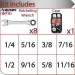 Husky72-Tooth BITE SAE Ratcheting Wrench Set (8-Piece)