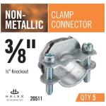 Halex 3/8 in. Non-Metallic (NM) Twin-Screw Cable Clamp Connectors (5-Pack)