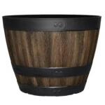 Vigoro 12.8 in. Reedley Medium Kentucky Walnut Brown Resin Barrel Planter (12.8 in. D x 10.5 in. H)