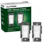 Lutron Diva LED+ Dimmer Switch for Dimmable LED Bulbs, 150-Watt/Single-Pole or 3-Way, White (DVCL-153P-WH-2) (2-Pack)