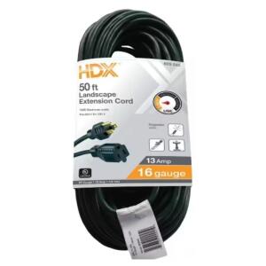 HDX 50 ft. 16/3 Light Duty Indoor/Outdoor Landscape Extension Cord, Green