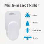 Safer BrandSafer Home Indoor Flying Insect Trap for Fruit Flies, Gnats, Moths, House Flies (1 Plug-In Base and 2 Refill Glue Cards) description