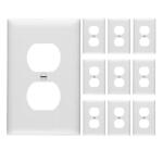 Legrand Pass and Seymour 1-Gang 1-Duplex Outlet Unbreakable Wall Plate, White (10-Pack)