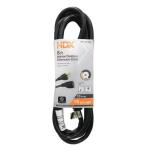 HDX 8 ft. 16/3 Light Duty Indoor/Outdoor Extension Cord, Black