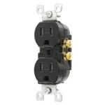 Leviton 15 Amp Tamper Resistant Duplex Outlet, Black