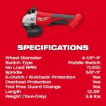 Milwaukee(Tool-Only) M18 18V Lithium-Ion Brushless Cordless 4-1/2 in./5 in. Grinder with Paddle Switch (2686-20)