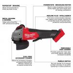 Milwaukee(Tool-Only) M18 FUEL 18V Lithium-Ion Brushless Cordless 4-1/2 in./5 in.