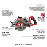 Milwaukee(Tool-Only) M18 FUEL 18V Lithium-Ion Cordless 7-1/4 in. Rear Handle Circular Saw (2830-20)