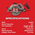 Milwaukee(Tool-Only) M18 FUEL 18V Lithium-Ion Cordless 7-1/4 in. Rear Handle Circular Saw (2830-20)