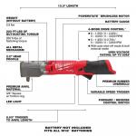 Milwaukee(Tool-Only) M12 FUEL 12V Lithium-Ion Brushless Cordless 3/8 in. Right Angle Impact Wrench