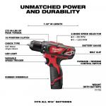 MilwaukeeM12 12V Lithium-Ion Cordless 3/8 in.