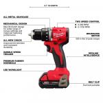 Milwaukee M18 18V Lithium-Ion Brushless Cordless Compact Drill/Impact Combo Kit (2-Tool) w/(2) 2.0 Ah Batteries, Charger & Bag