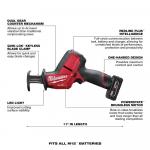 Milwaukee M12 FUEL 12V Lithium-Ion Brushless Cordless HACKZALL Reciprocating Saw Kit with One 4.0Ah Batteries Charger, and Tool Bag