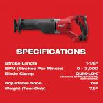 Milwaukee(Tool-Only) M18 18V Lithium-Ion Cordless SAWZALL Reciprocating Saw