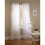 Style Selections 63 in. Single Rod Pocket Sheer Curtain Panel in White