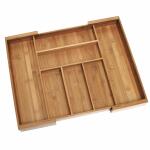 Style Selections 18.125 by 13.125 Inch Brown Bamboo Wood Expandable Drawer Organizer