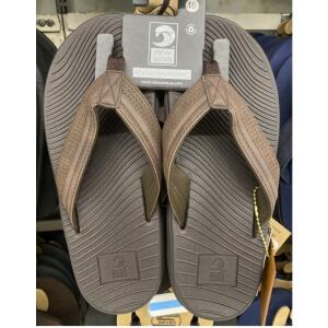 Surf Seven USA Mens New Wave Flip Flop Thong Sandals Brown Size 10