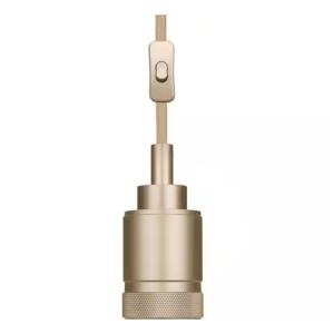 60-Watt 1-Light Socket Matte Gold Industrial Style Pendant Light Plug In & Hardwire Fixture (no bulb or shade included)