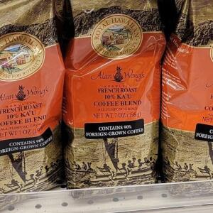 Royal Hawaiian Alan Wongs Coffee Blend All Purpose Grind French Roast - 7 Oz pack of 3