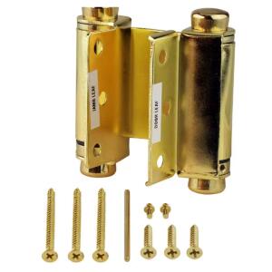 Everbilt Double Action Hinge 3 in. Square Radius Satin Brass