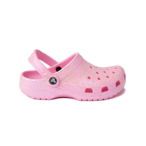 Crocs Kids' Classic Glitter Clog Flamingo Pink