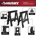 Husky28 in. W x 31 in. H Folding Sawhorse (2-Pack) (999-7400)