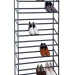 Style Selections 46.2 Inch 8 Tier 30 Pair Gray Metal Shoe Rack Organizer