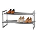 Style Selections 16 by 29 Inch 2 Tier 6 Pair Gray Metal Shoe Rack