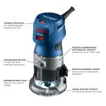 Bosch Colt 1/4 in 7 Amp 1.25 HP Variable Brushless Fixed Corded Router with Hard Case