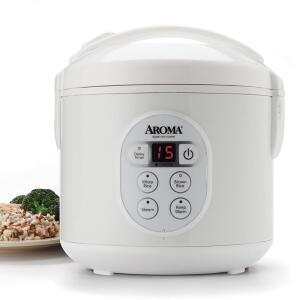 Aroma Programmable White Rice Cooker 8 Cups