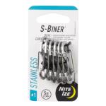 Nite Ize S-Biner Stainless Steel Dual Carabiner #1 - Stainless (6-Pack)