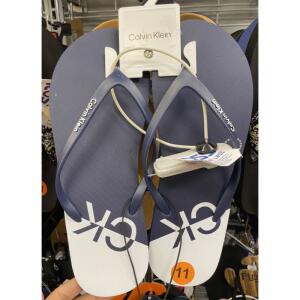 Calvin Klein Women's Slim Flip Flops Navy/White Size 11