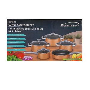 Brentwood 9-piece Copper Cookware Set 