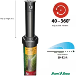 Rain Bird 32SA 4 in. Pop-Up Gear-Drive Rotor Sprinkler, 40-360 Degree Pattern, Adjustable 19-32 ft.