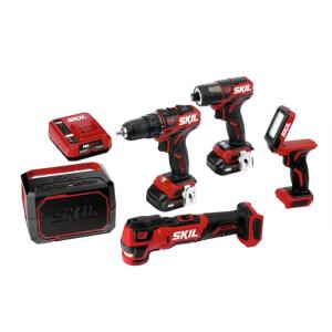 SKIL 5-Tool Brushless Power Tool Combo Kit 12-volt (Includes 2 Batteries and Charger)