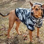 Pet Life Fashion Parka Dog Coat Large Snow Gray Camouflage, Water Resistant, Hook and Loop Closure