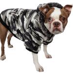 Pet Life Fashion Parka Dog Coat Large Snow Gray Camouflage, Water Resistant, Hook and Loop Closure