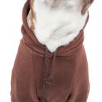 Pet Life Fashion Small Pet Hoodie Sweater, Brown Plush Cotton 