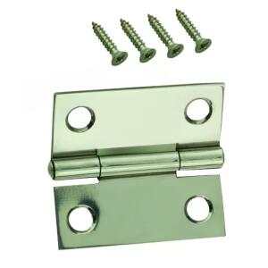 Everbilt 1-1/2 in. Non-Removable Pin Narrow Utility Hinge (2-Pack) Stainless Steel