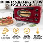 Nostalgia 12-Slice Red Convection Toaster Oven Automatic Shut-off