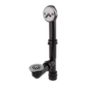 Everbilt 1/12" Chrome Trip Lever Bath Drain Black Polypropylene