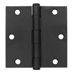 Everbilt 3 in. Square Radius Matte Black Squeak-Free Door Hinge