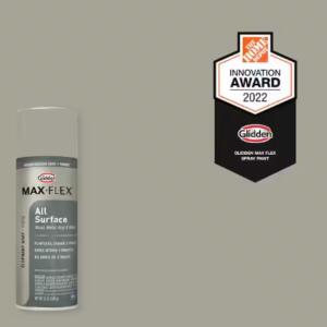 GLIDDEN MAX FLEX - 12 oz. Satin Elephant Gray Interior/Exterior All Surface Spray Paint and Primer