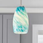 2-1/4 in. Fitter Blue Swirl Glass Oblong Pendant Lamp Shade