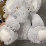 Little and Loved Baby Elephant Plush Stuffed Toy Light Grey