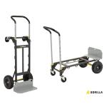 Gorilla800 lbs. Capacity Convertible Steel Hand Truck, Wide Dual Mode Adjustable Height Handle, Simple/Safe Flatbed Conversion (GH2-8)