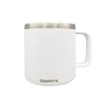 Graphyte Double Wall Vacuum Insulated Stainless Steel Mugs with Handle and Slider Lid, White (14oz)