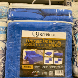 Dahdoul Fantasies Bed in a Bag Moonlit Solid Bedspread Set King Size Blue